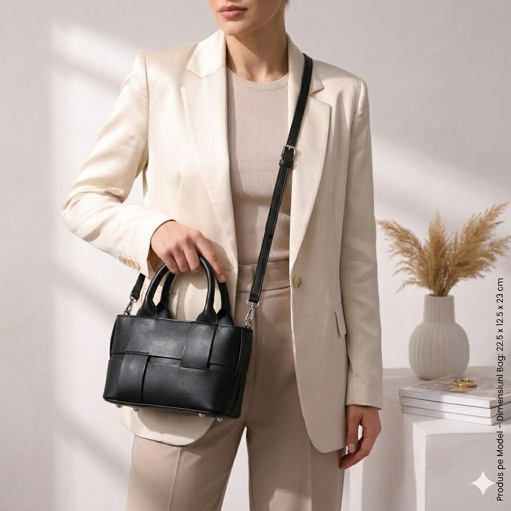 Geanta Dama Delis Aralyn Negru - Stil Urban Versatil - imagine 6