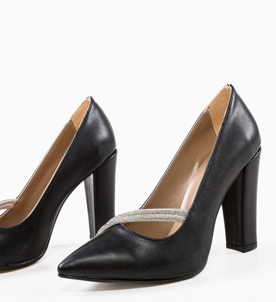 Pantofi cu Toc Negri Eleganți Fabes 2 - imagine 6