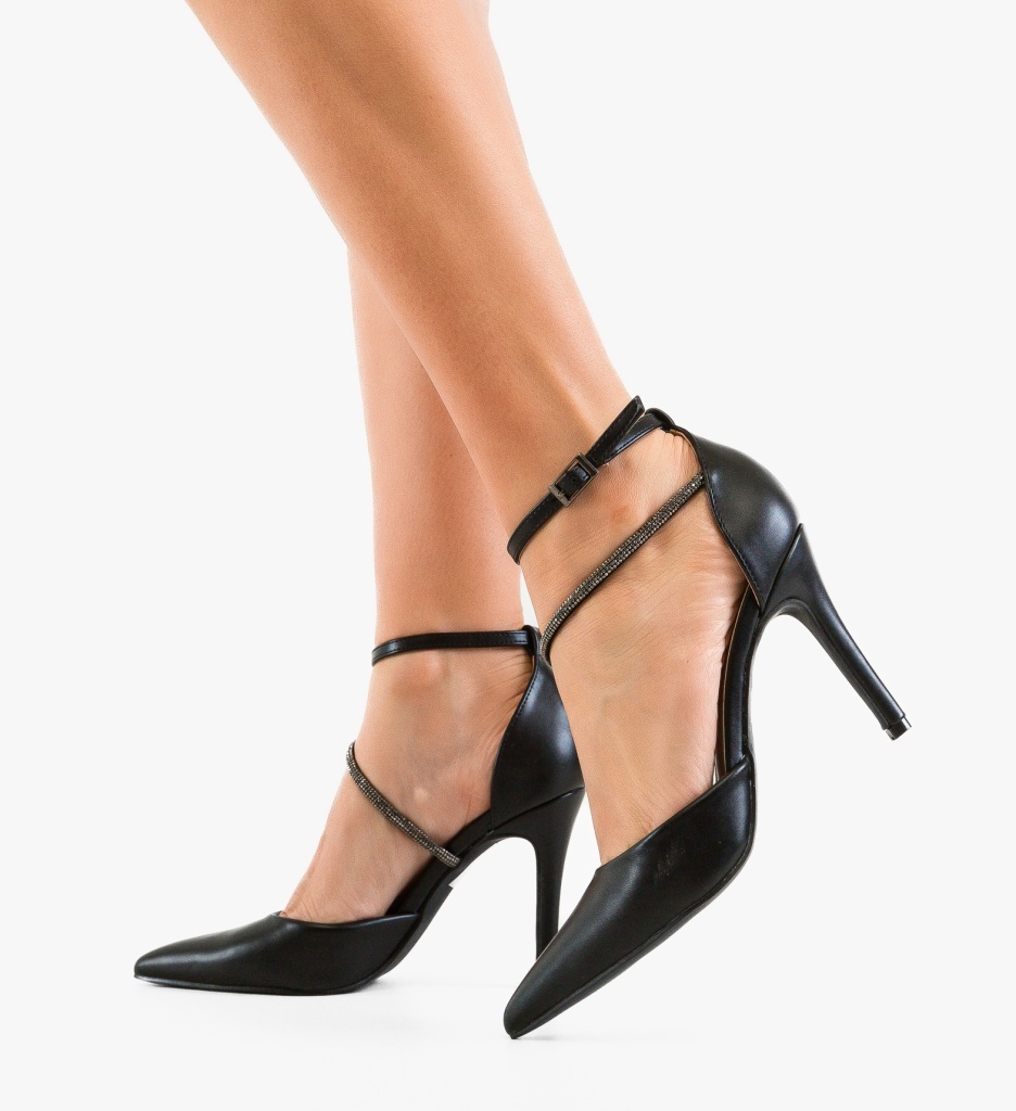 Pantofi Stiletto Dama Levvy Negri Eleganți - imagine 3
