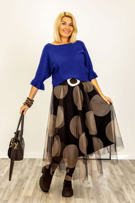 Pulover Volane Albastru Electric | Shopika