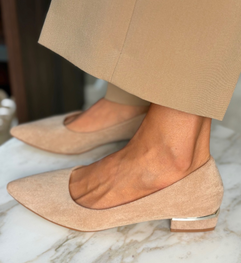 Pantofi dama Bej cu toc elegant și confortabil - imagine 2