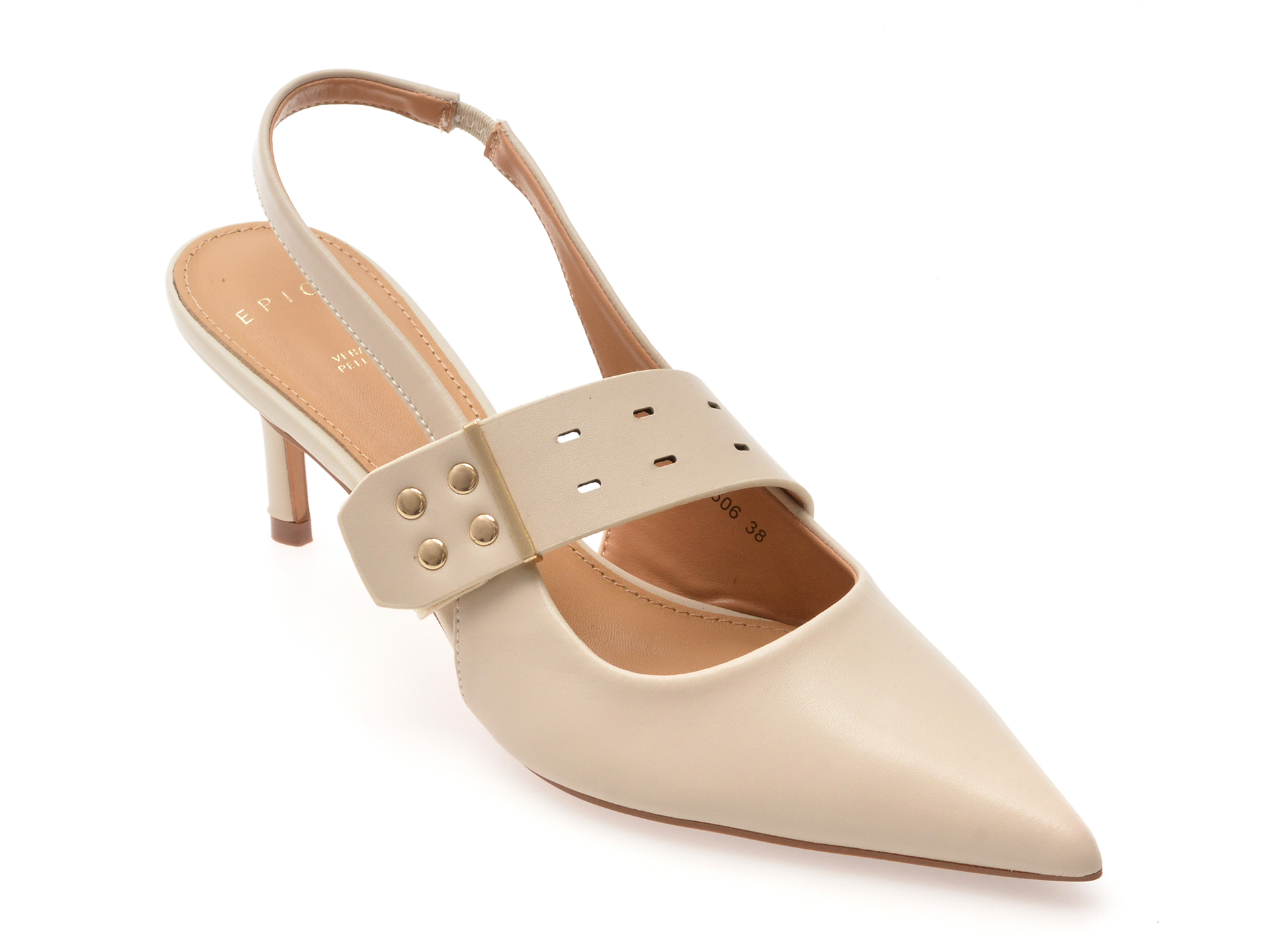 Pantofi EPICA Bej Piele Naturală Eleganți