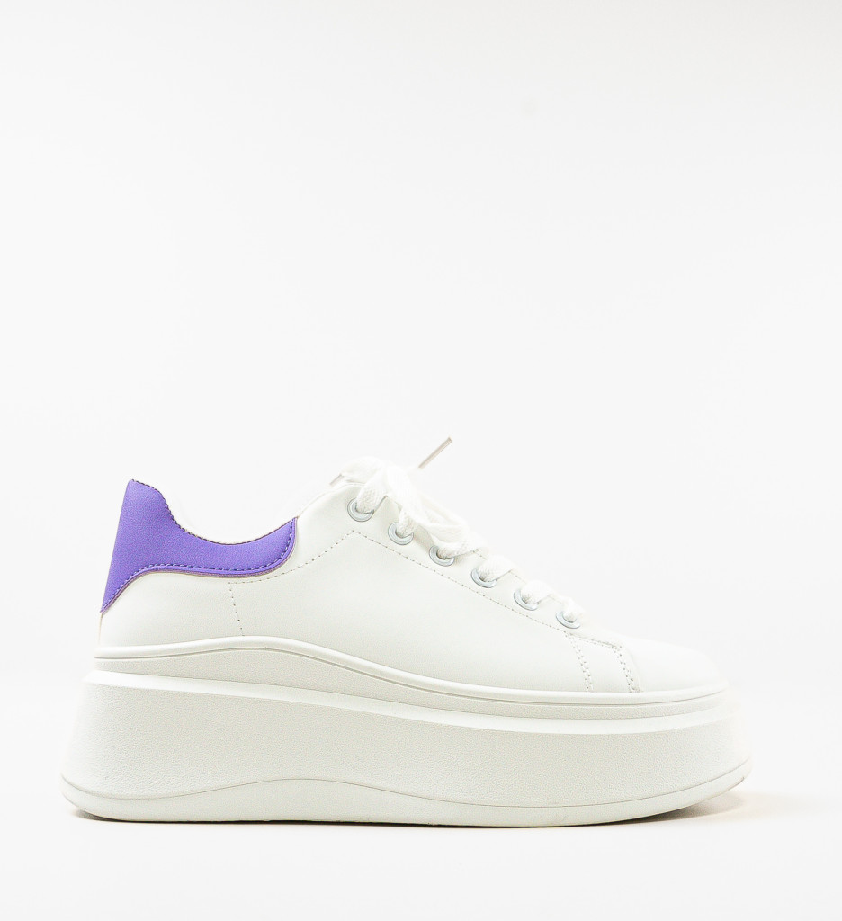 Sneakers Dama Sasha Albi - Confort și Stil - imagine 4