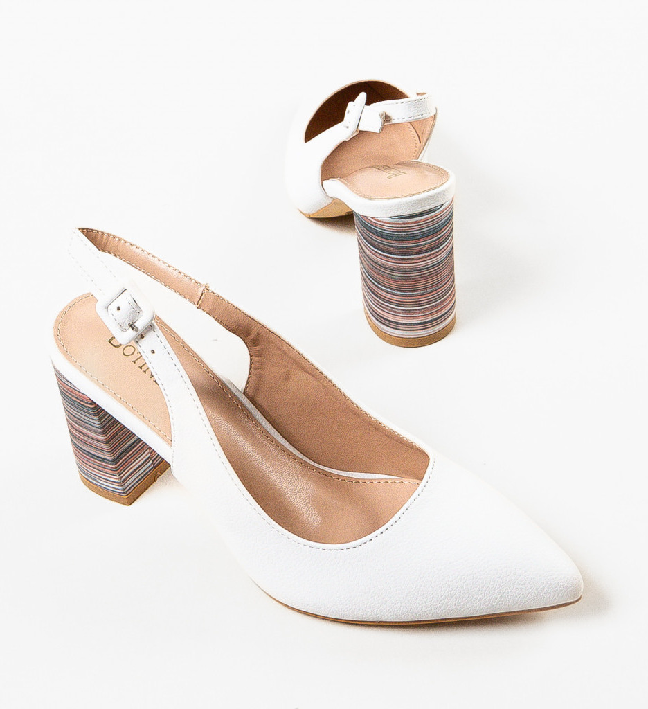 Pantofi Toc Soka Albi - Eleganță și Stil - imagine 5