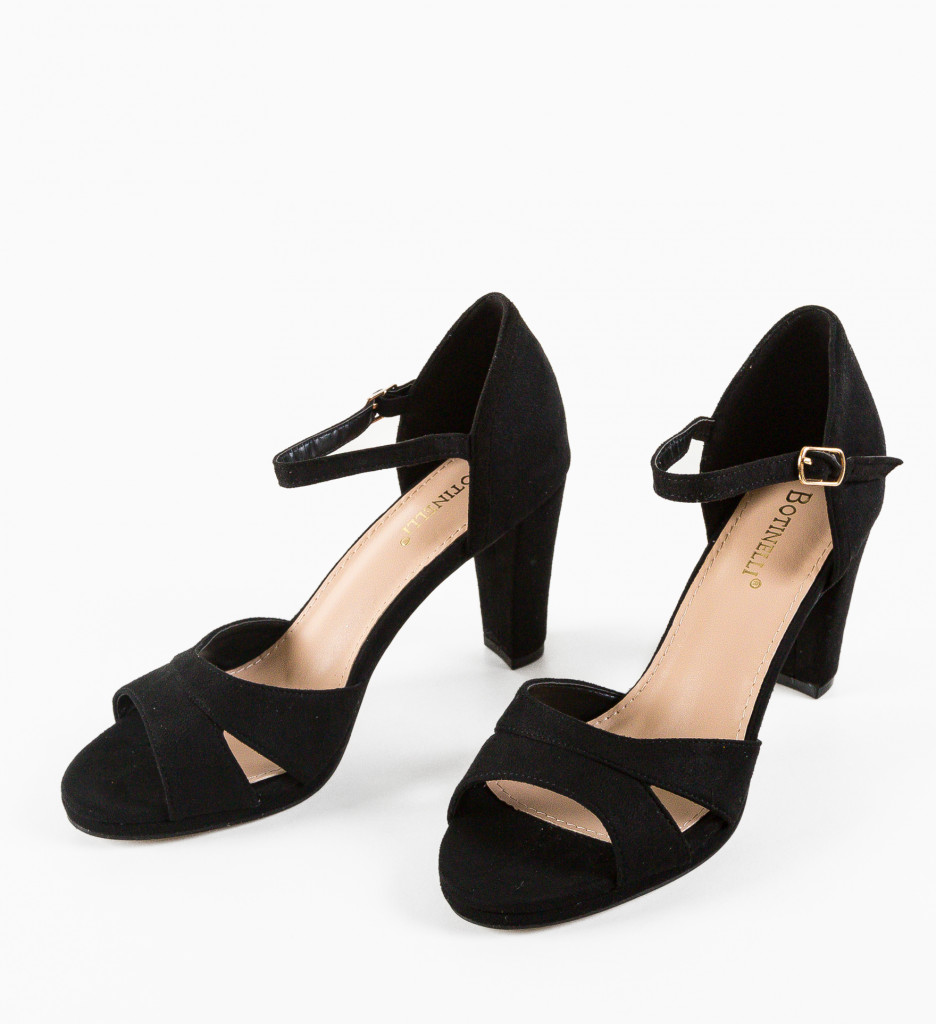 Sandale cu Toc Saniblue Negri - Eleganță și Confort - imagine 6