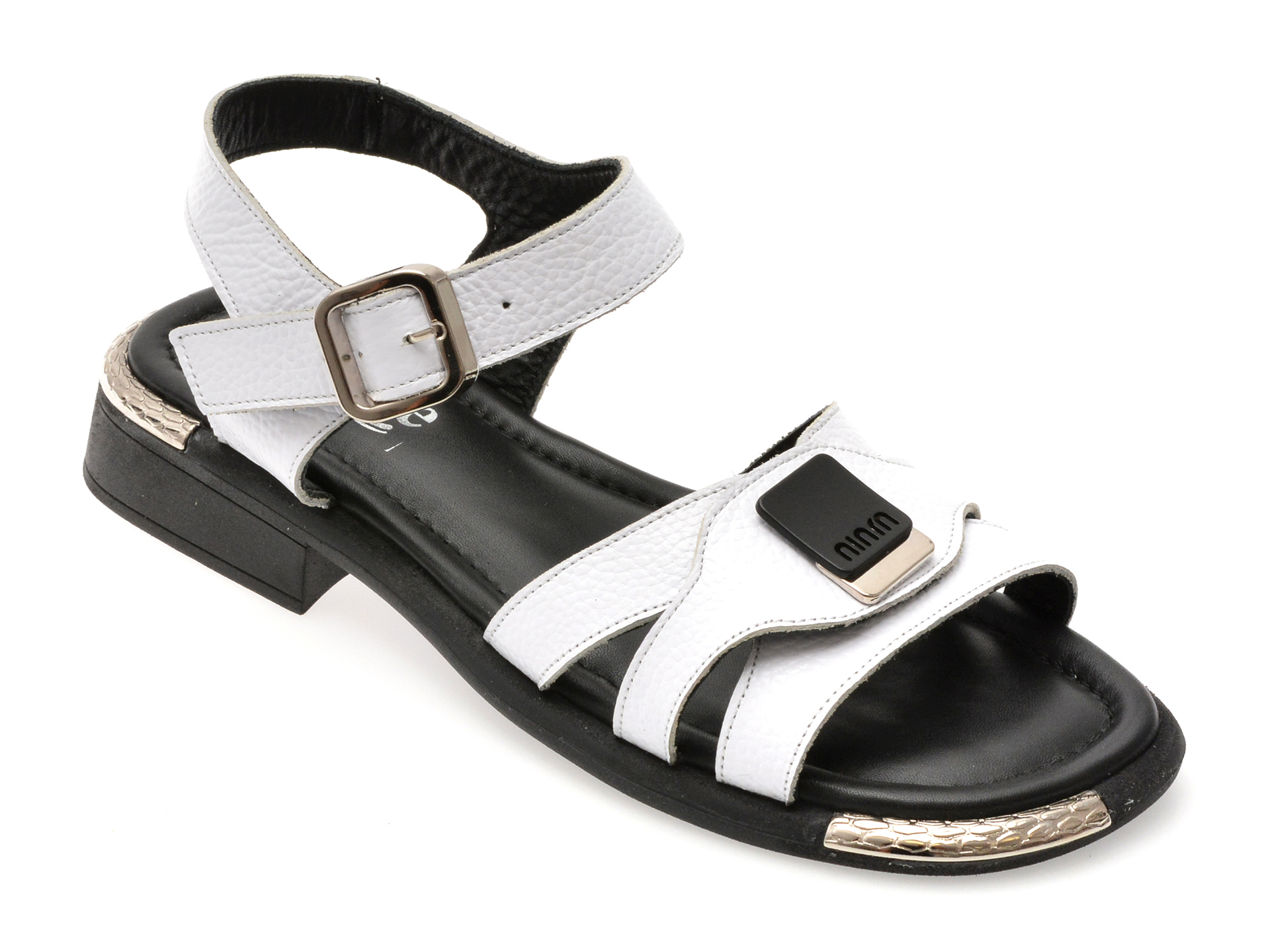 Sandale IMAGE Albe din Piele - Stil și Confort