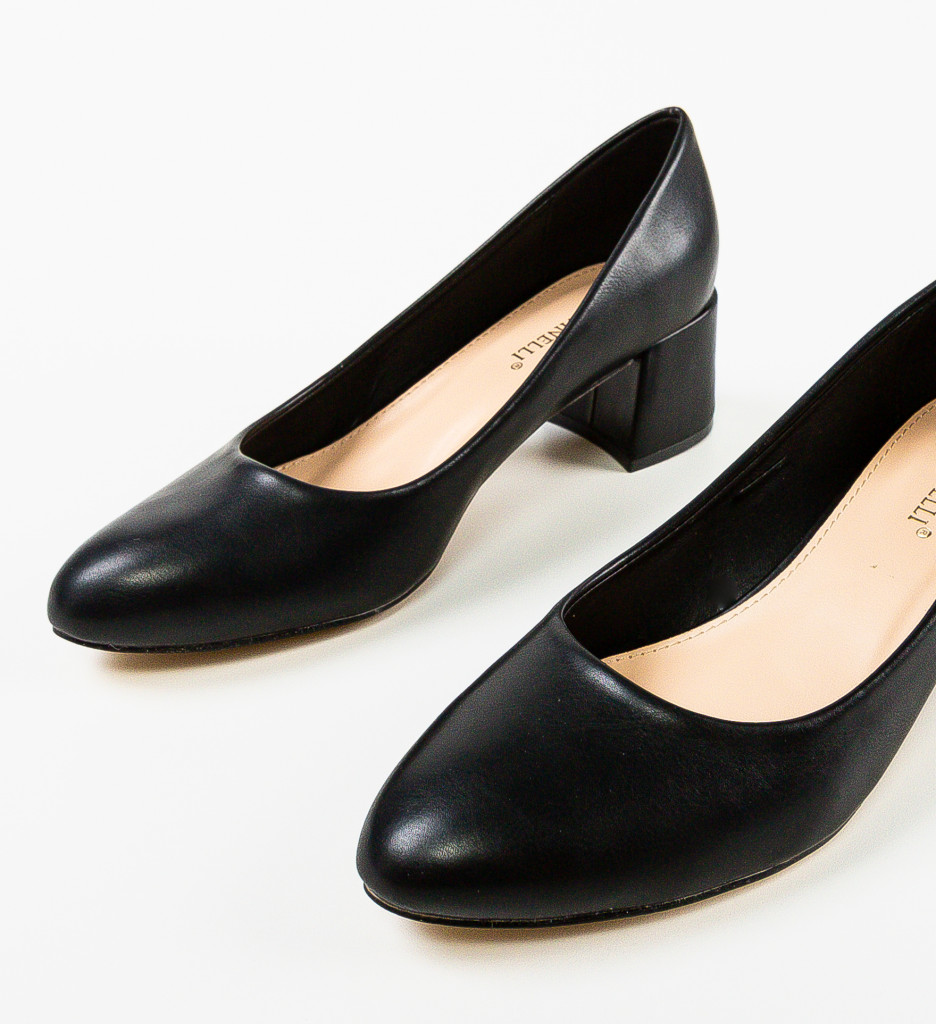 Pantofi Bubay Negri Eleganți cu Toc - imagine 6