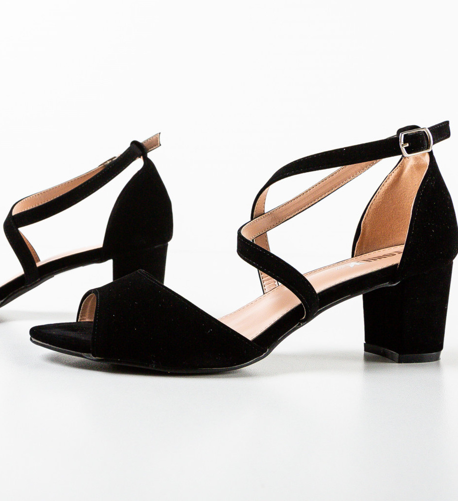 Sandale Tyga Negre cu Toc Elegant - imagine 5
