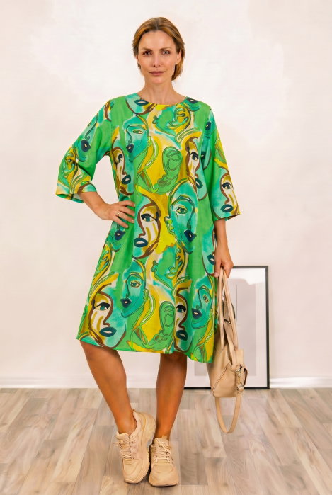 Rochie Shopika Vascóza Imprimeu Verde | Eleganță - imagine 2