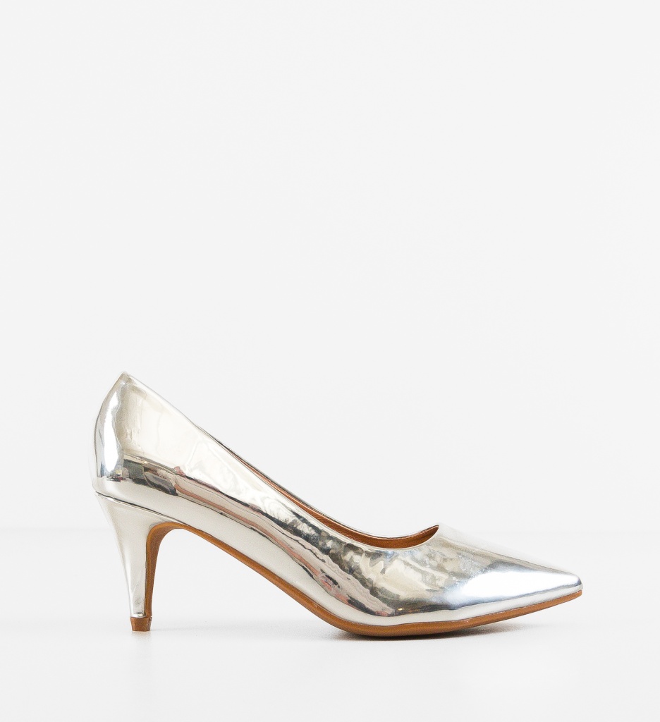Pantofi Stiletto Fiona Argintii - Eleganță și Stil - imagine 5