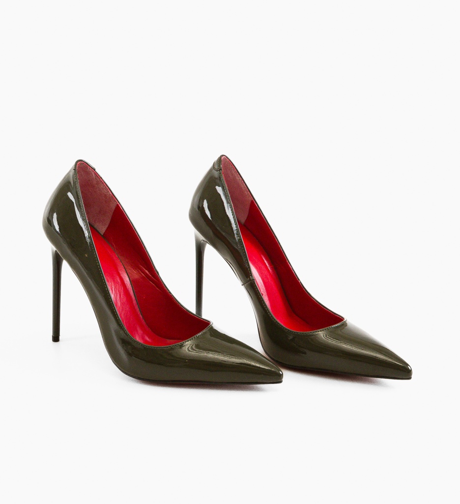 Pantofi Butyn Verde Eleganți cu Toc - Stil - imagine 5