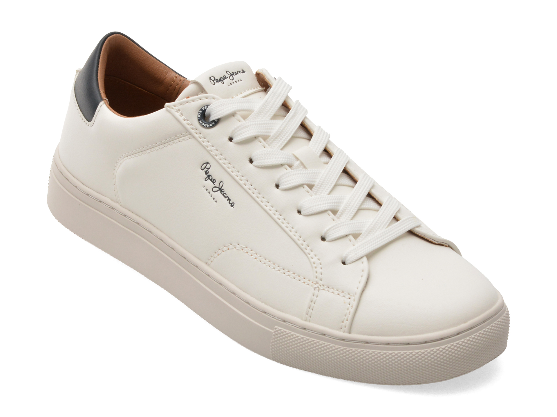 Pantofi Sport Pepe Jeans Albi din Piele Ecologică