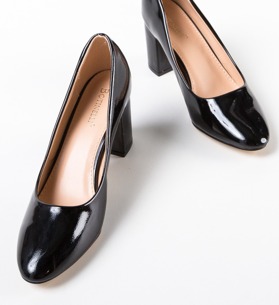 Pantofi Roach Negri cu Toc Eleganți