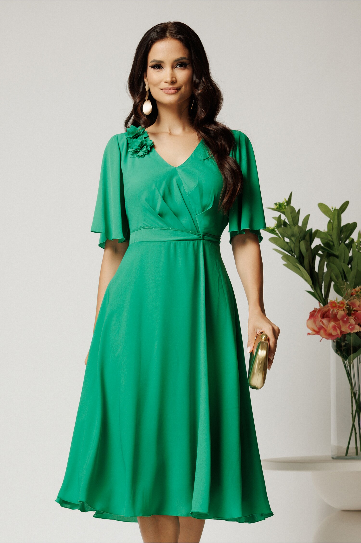 Rochie Verde Voal Eleganta | Cununie Civilă