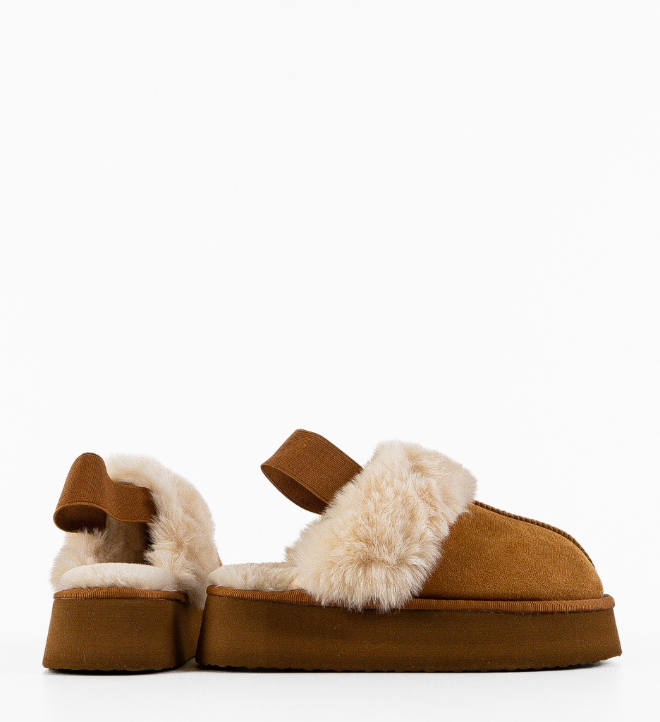 Papuci Tip Ug Lina Camel | Confort și Stil - imagine 5