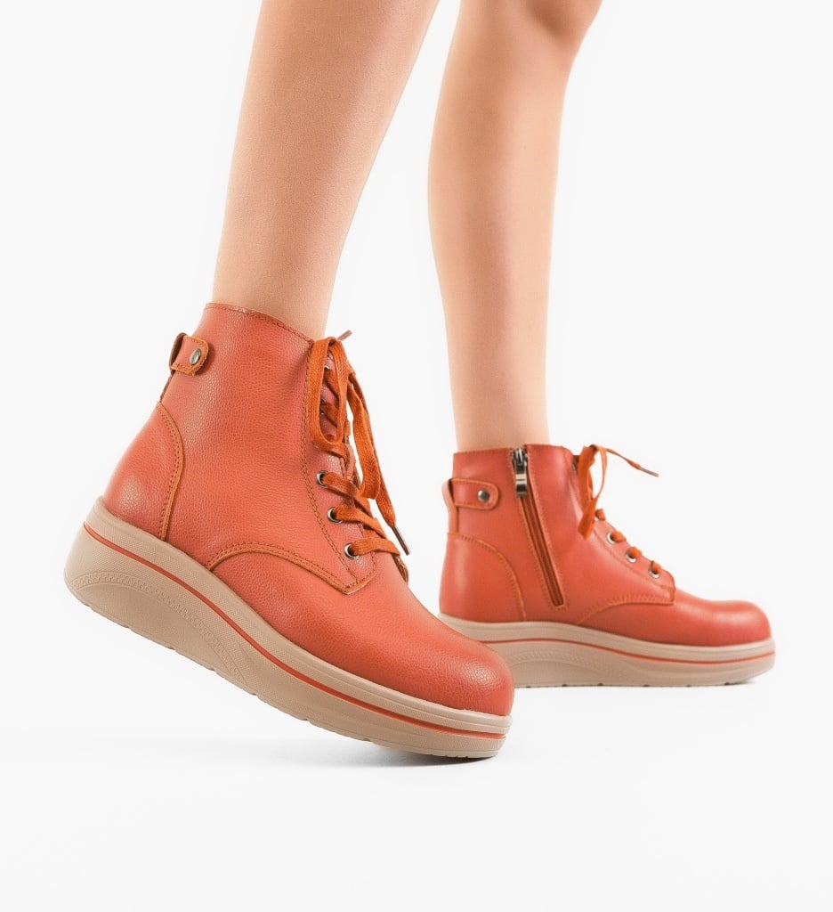 Pantofi Casual Lakiob Portocalii cu Design Unic - imagine 2