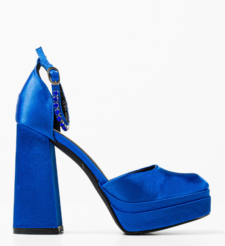 Pantofi Servaas Albastri Eleganți cu Toc - imagine 4