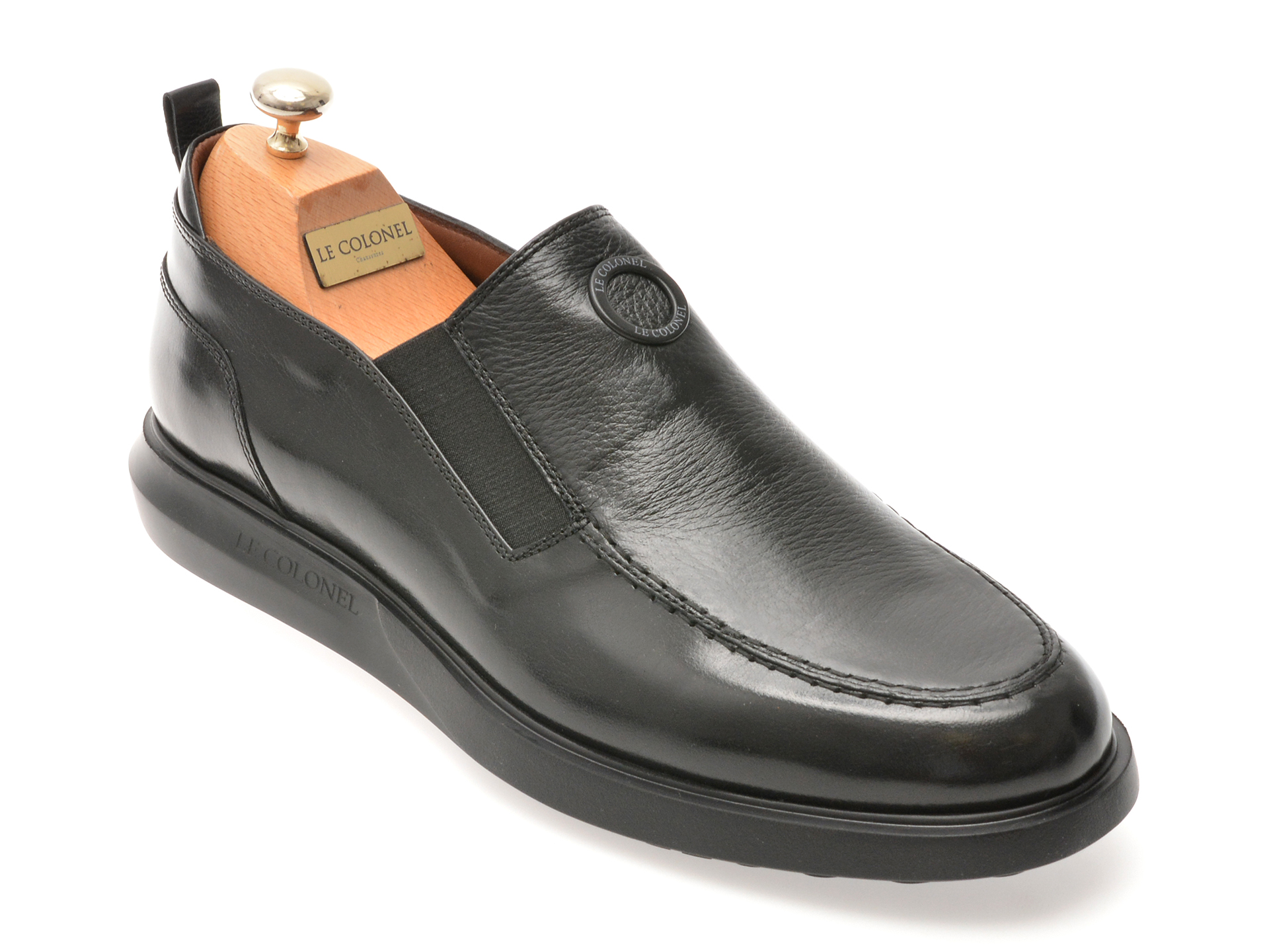 Mocasini LE COLONEL negri din piele naturală