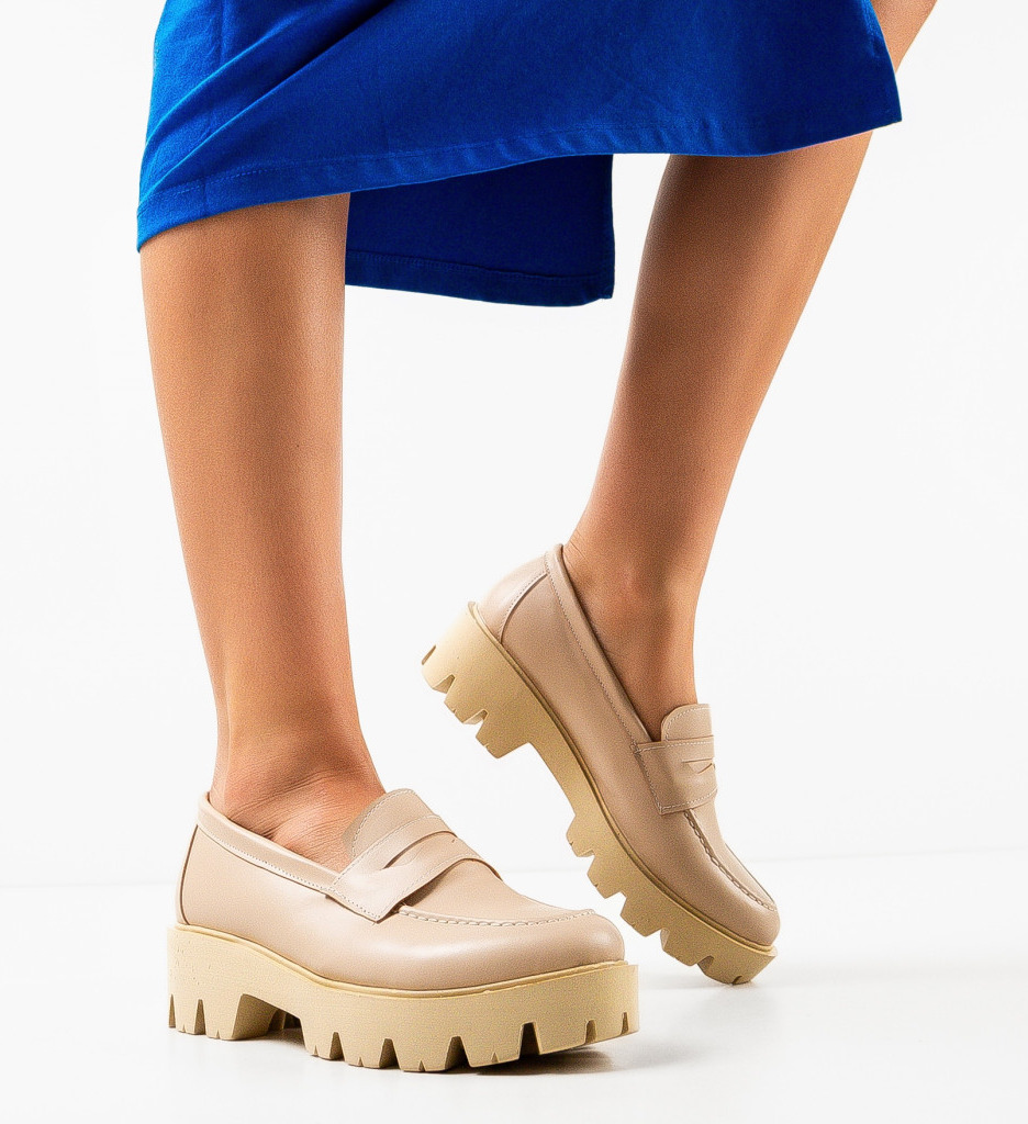 Pantofi Casual Dama Gyna Confort Bej - imagine 2