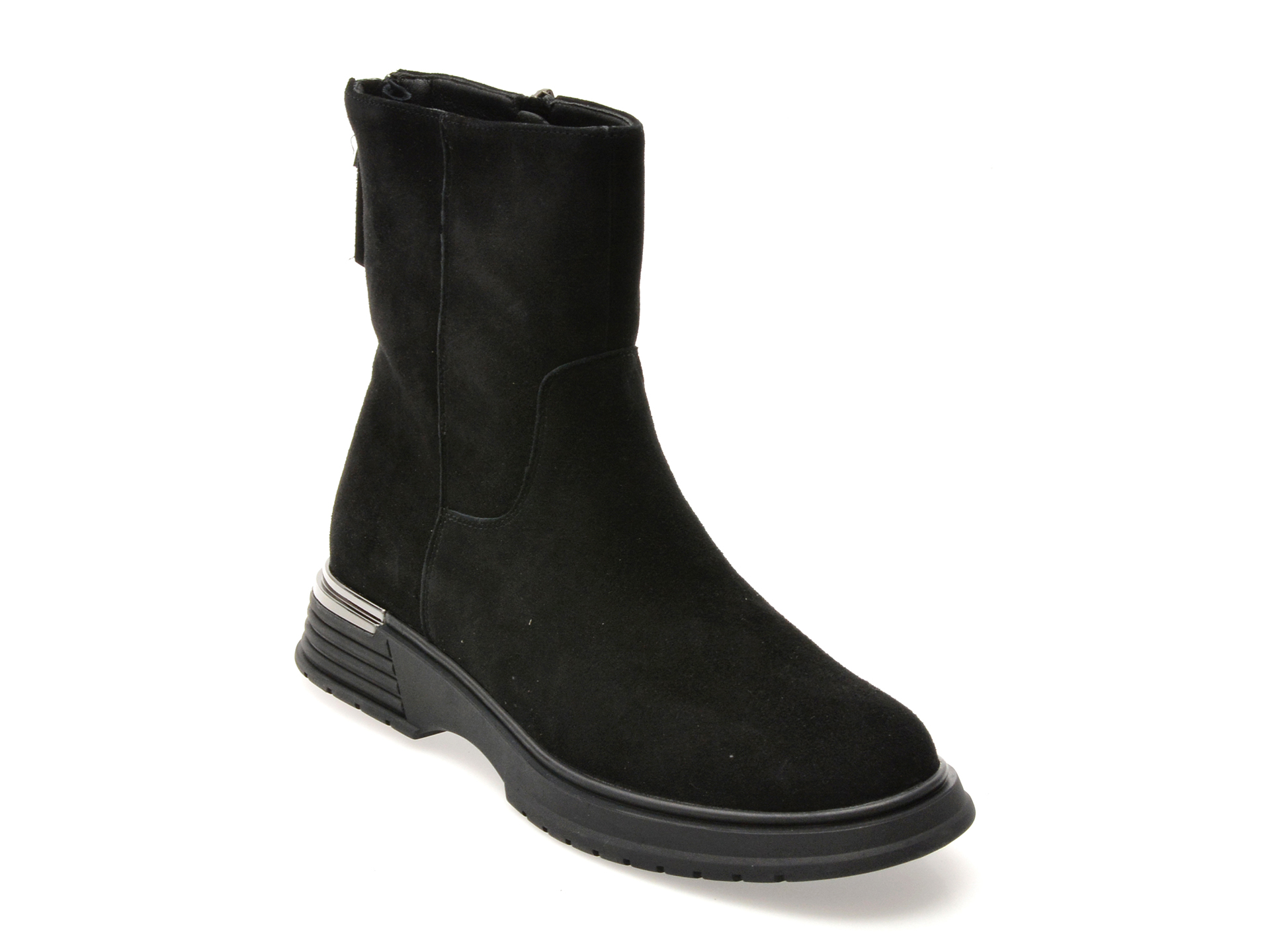 Epica Ghete Negre Piele Intorsă Eleganță