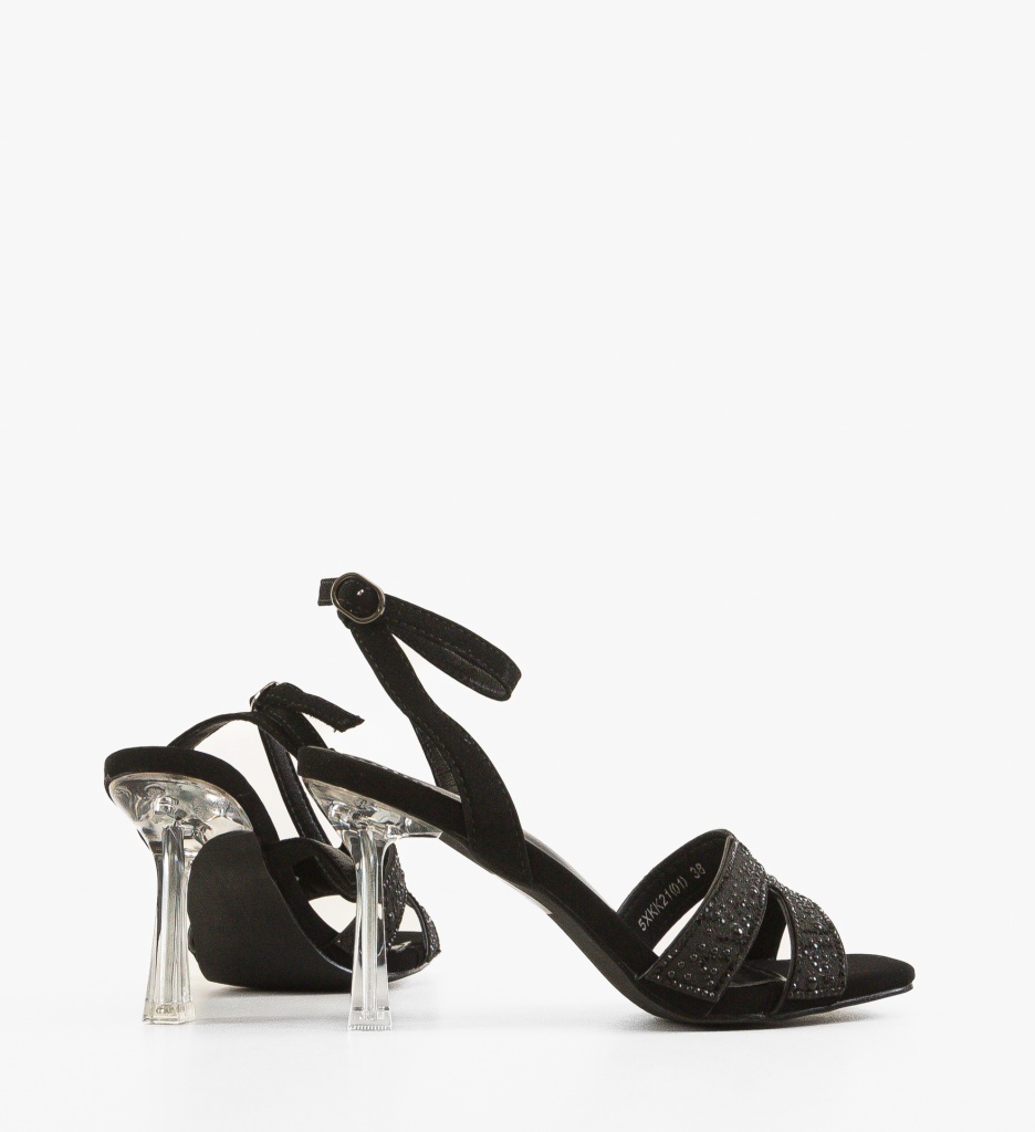 Sandale Harest Negre Elegante cu Toc Înalt - imagine 2