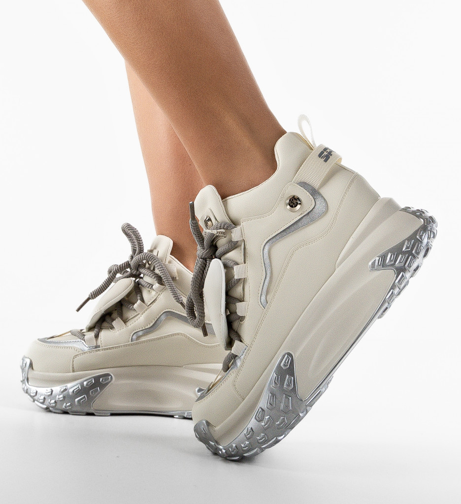 Sneakers Dama Myzor Albi | Stil și Confort - imagine 2