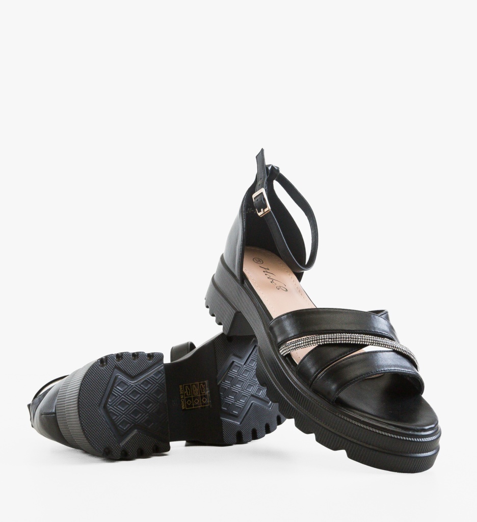 Sandale Dama Leo Negre Elegante - imagine 2