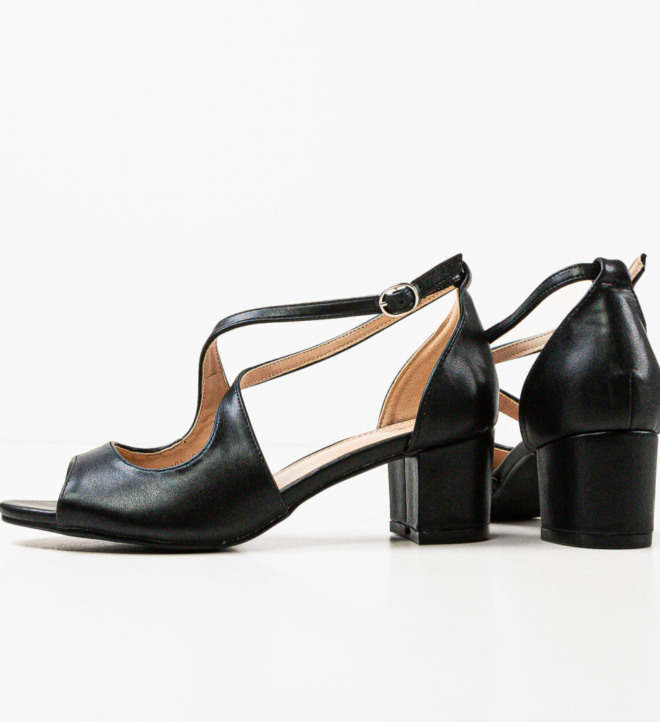 Sandale Dama Lifez Negre cu Toc Elegante - imagine 5