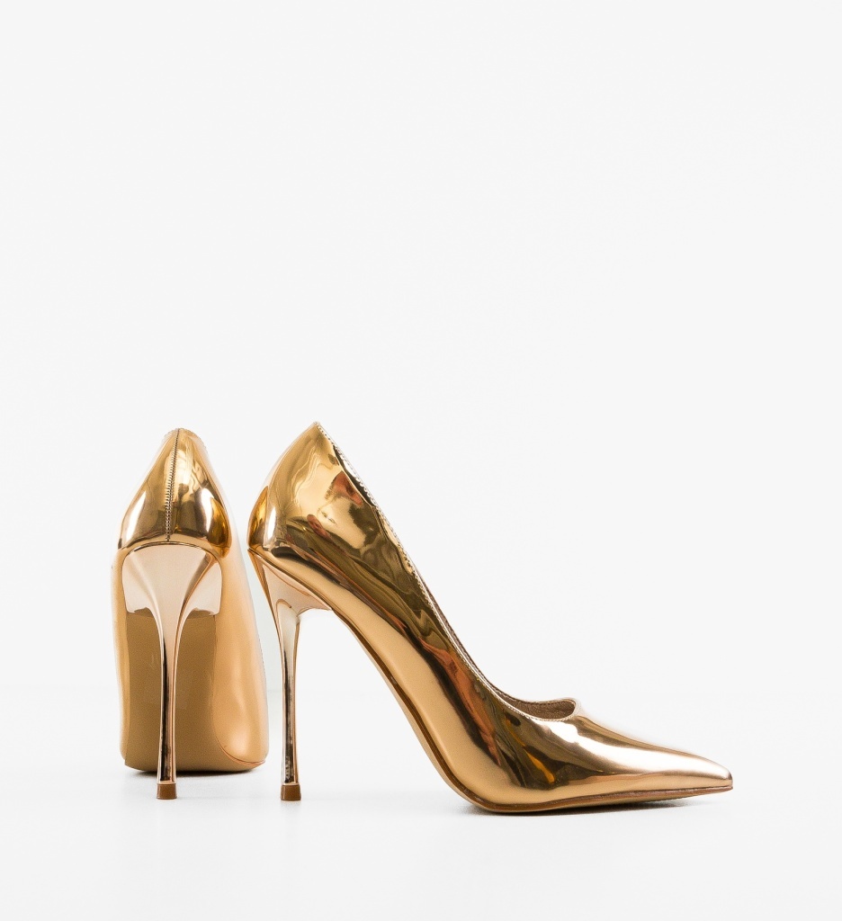 Pantofi Stiletto Aurii Eleganți pentru Ocazii Speciale - imagine 5