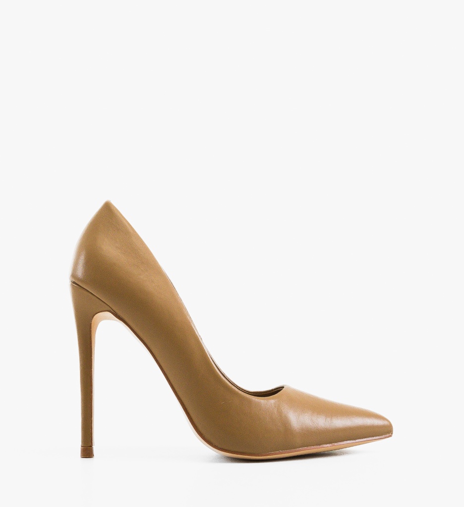 Pantofi Lewer Bej Eleganți cu Toc - imagine 6