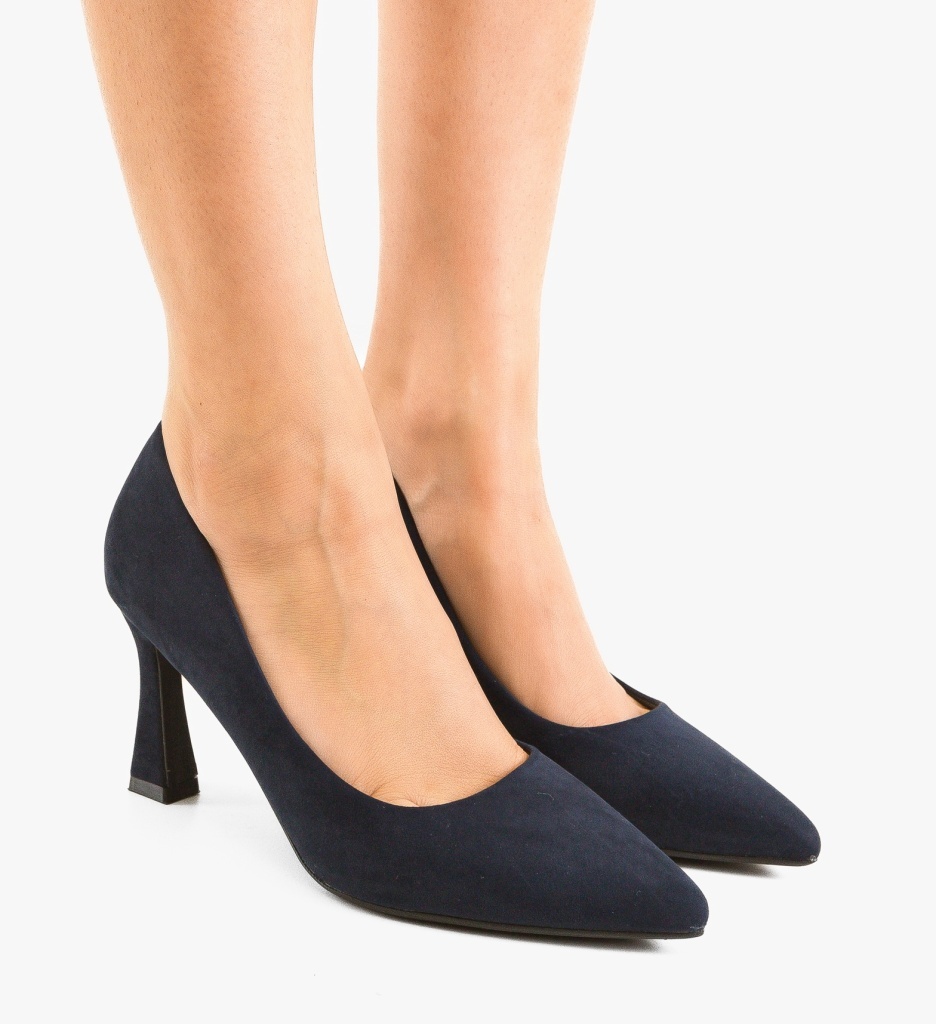 Pantofi Zoltan Albaștri Eleganți cu Toc - imagine 2