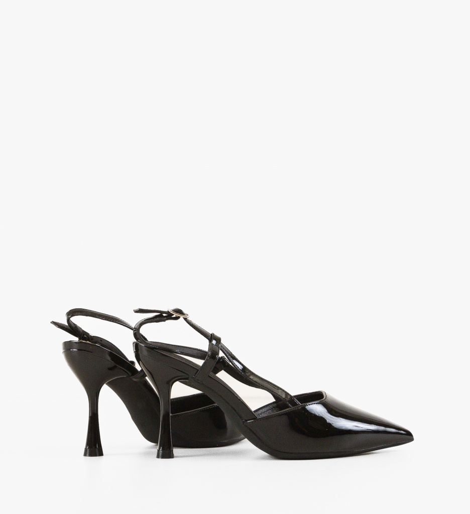Pantofi Ohca Negri Eleganți cu Toc - imagine 4
