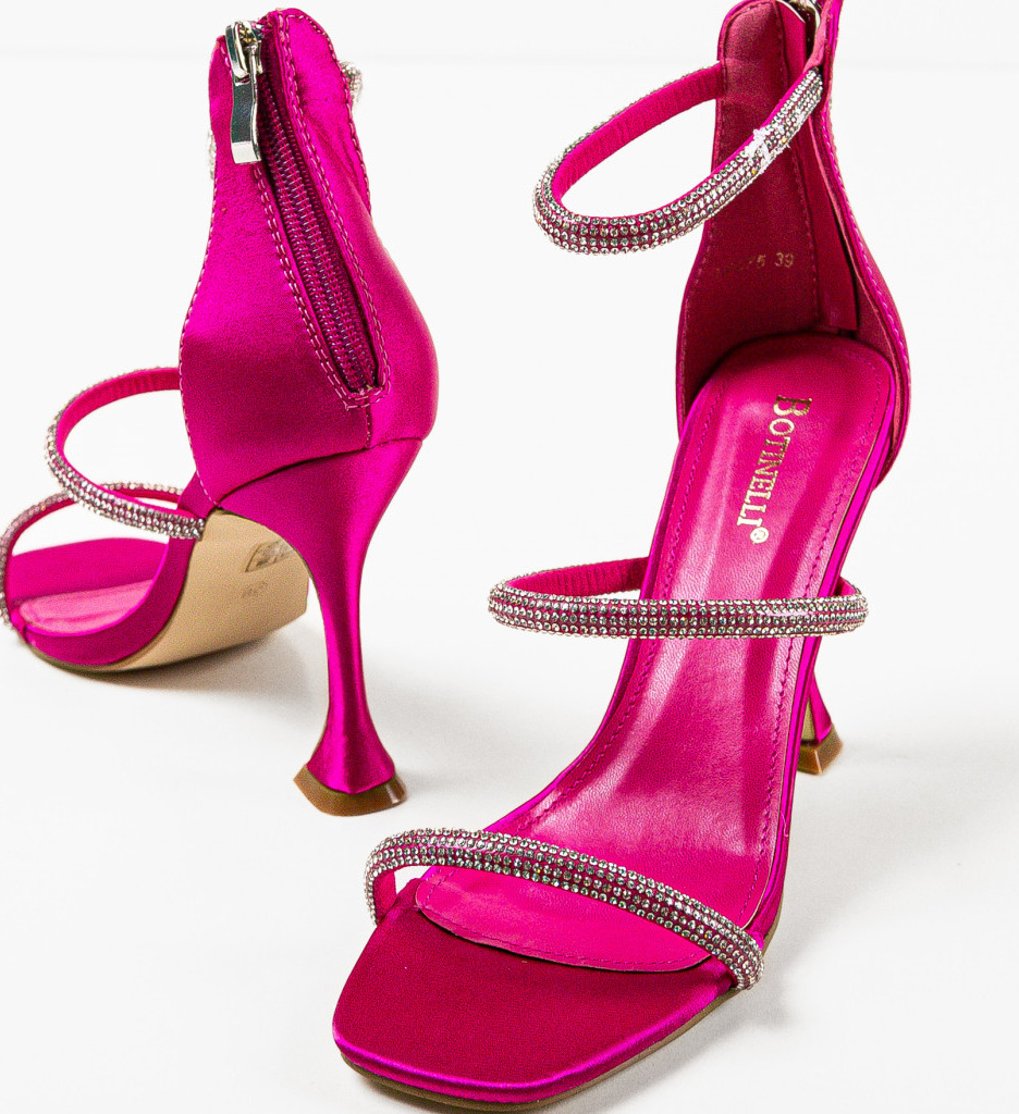 Sandale Teset Fuchsia cu Toc Elegant - imagine 8