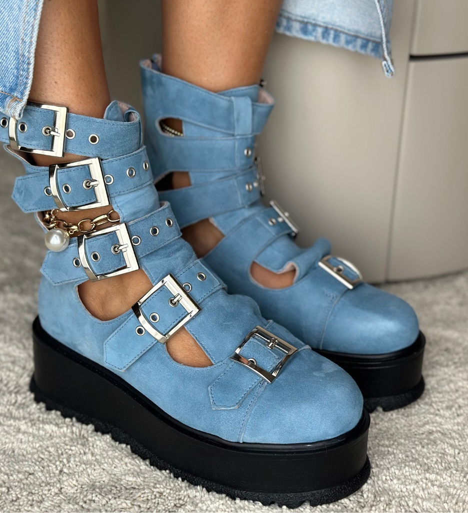 Ghete Dama Stepgan Albastre - Confort & Stil