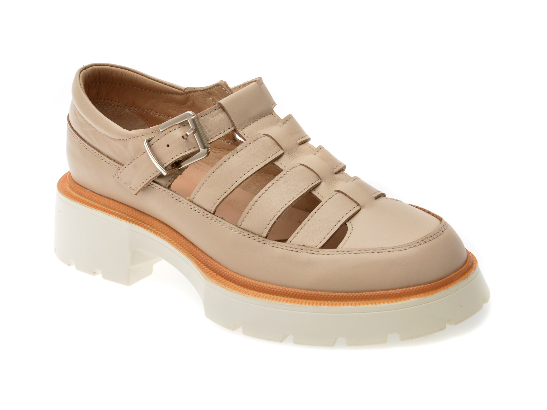 Pantofi Flavia Passini bej din piele naturală