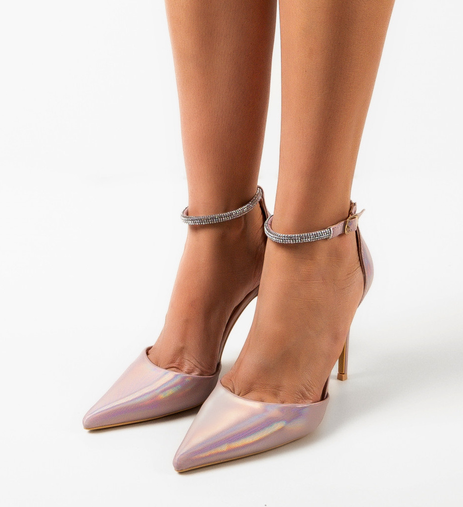 Pantofi Dama Lyvya Roz cu Toc Eleganți - imagine 3