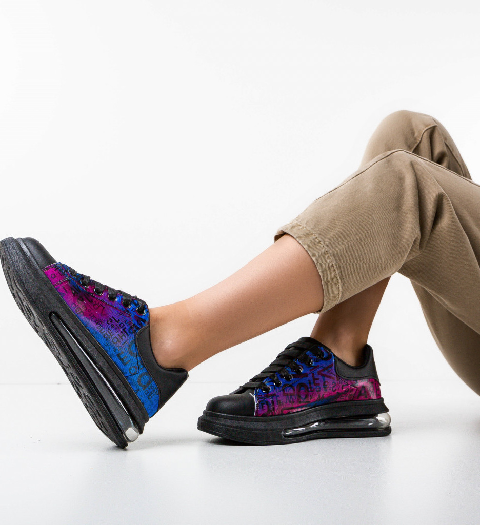 Sneakers Dama Oglindy Negri | Stil Urban - imagine 2