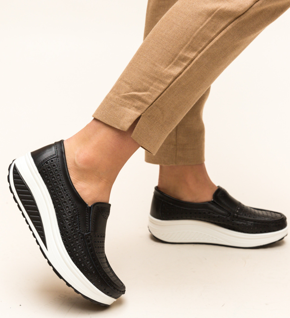 Pantofi Casual Bicaz Negri - Confort & Stil - imagine 3