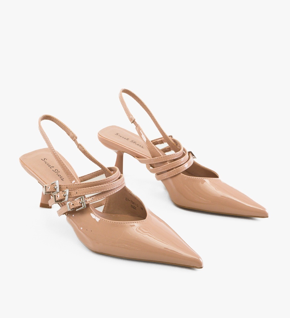 Pantofi Dama Nude Eleganți | Toc Stabil - imagine 5
