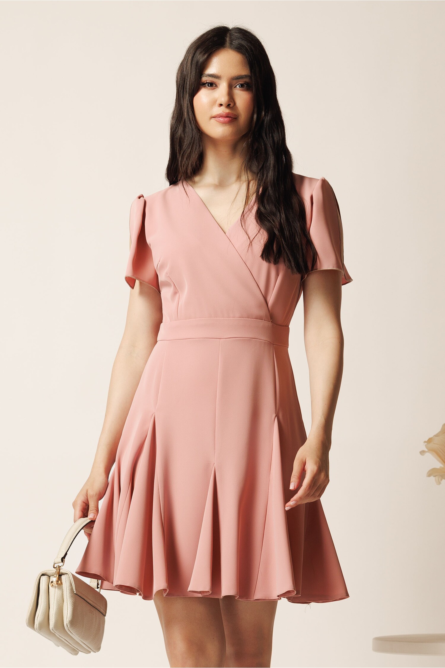 Rochie Roz Moze | Stil Feminin, Decolteu Petrecut