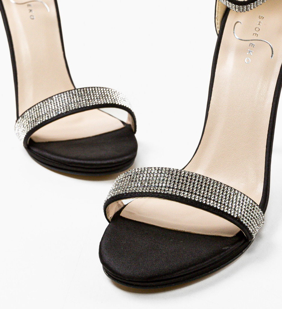 Sandale Cincil Negre cu Toc - Eleganță Maximă - imagine 5