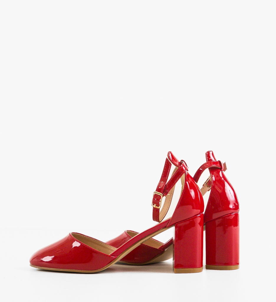 Pantofi Dama Peppre Rosii cu Toc Eleganți - imagine 4