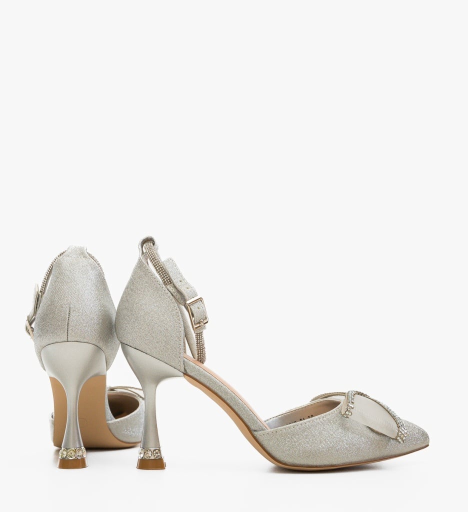 Pantofi Dama Glovy Argintii Eleganți - imagine 2