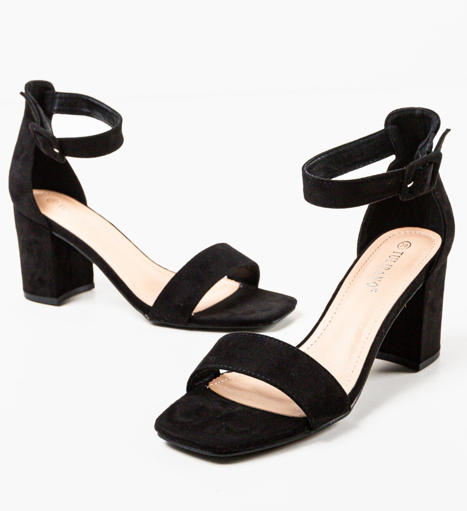 Sandale cu Toc Franco Negre - Design Elegant - imagine 4
