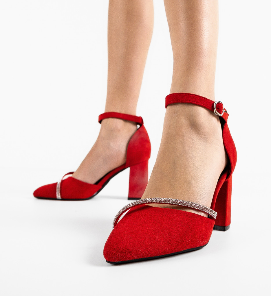 Pantofi Rosii cu Toc Eleganți | Dem