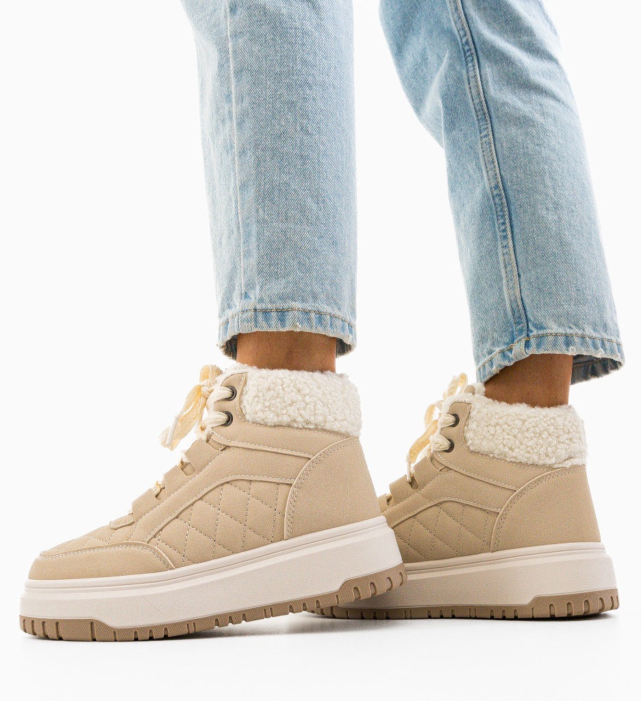 Sneakers Dama Yry Bej - Confort și Stil - imagine 4