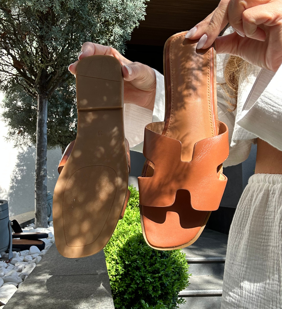 Papuci Dama Doku Camel - Confort & Stil