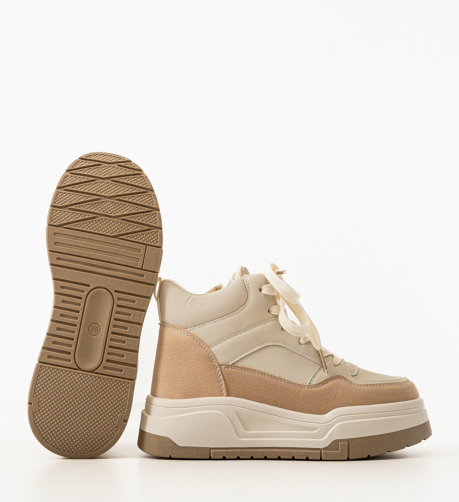 Sneakers Dama Nesku Bej - Confort și Stil - imagine 5