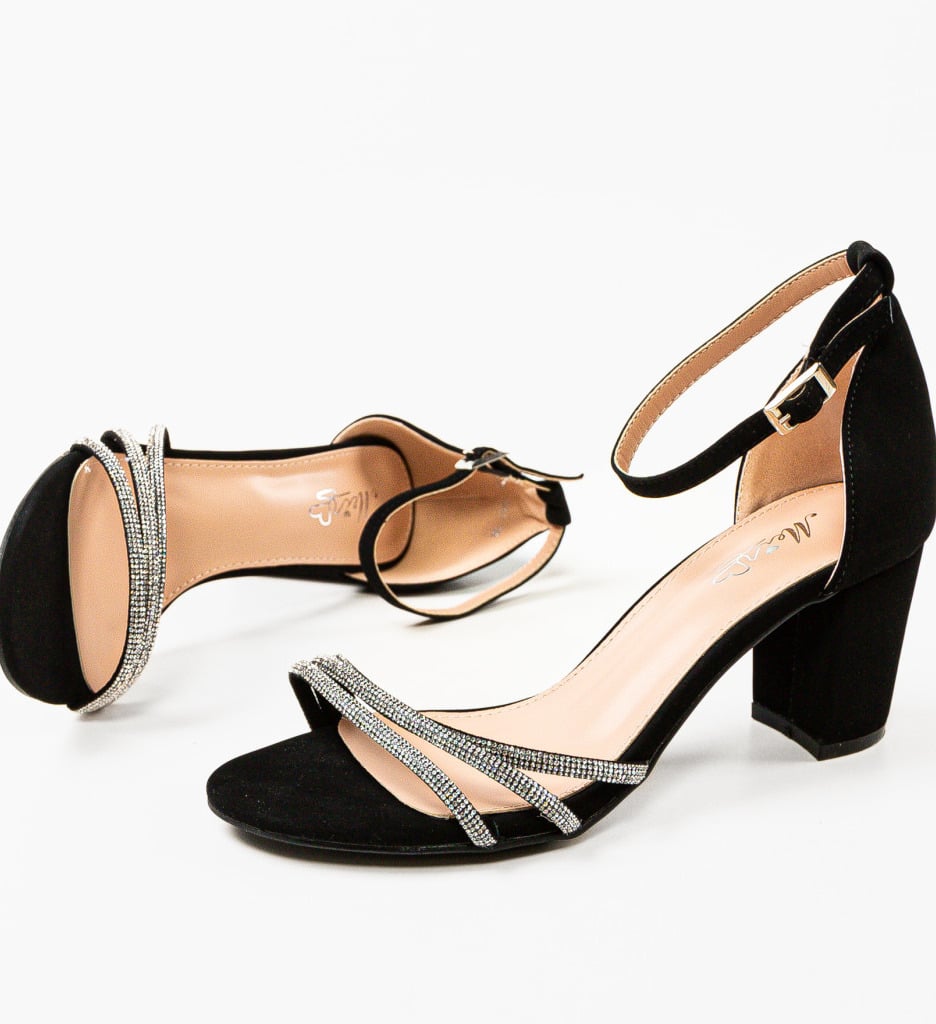 Sandale dama Cerry negre cu toc elegant - imagine 12