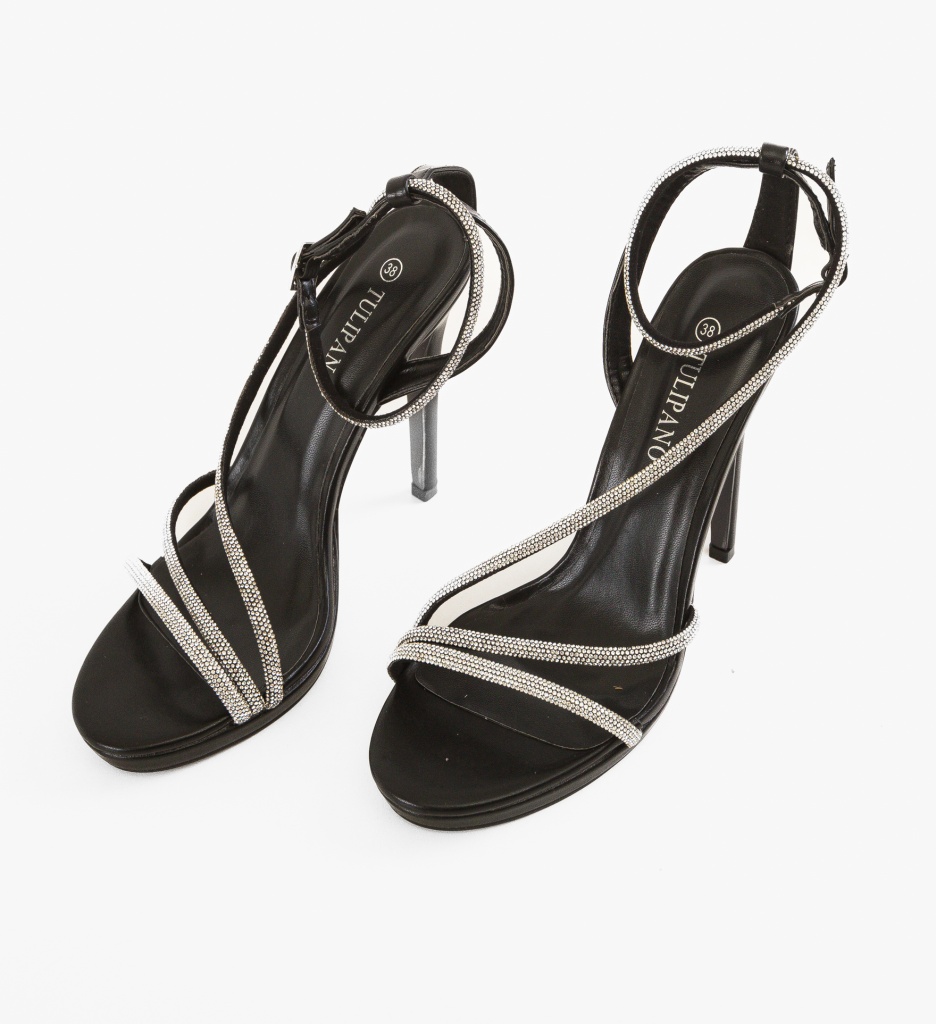 Sandale cu toc Polly Negre | Eleganță și Stil - imagine 3